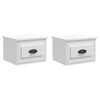 vidaXL Comodini a Parete 2 pz Bianco Lucido 41,5x36x28 cm