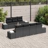 vidaXL Set Divano da Giardino con cuscino 8 pcs Nero polyrattan