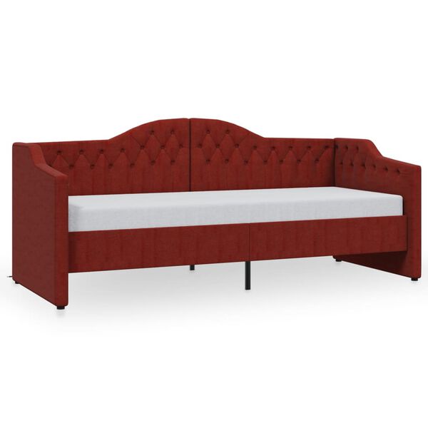vidaXL Dormeuse con Materasso USB Rosso Vino in Tessuto 90x200 cm