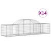 vidaXL Cesti Gabbioni ad Arco 14 pz 200x50x40/60 cm Ferro Zincato