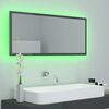 vidaXL Specchio da Bagno LED Grigio Lucido 100x8,5x37 cm in Acrilico
