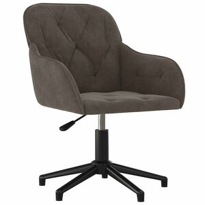 vidaXL Sedia da Ufficio Girevole in Velluto Grigio Scuro