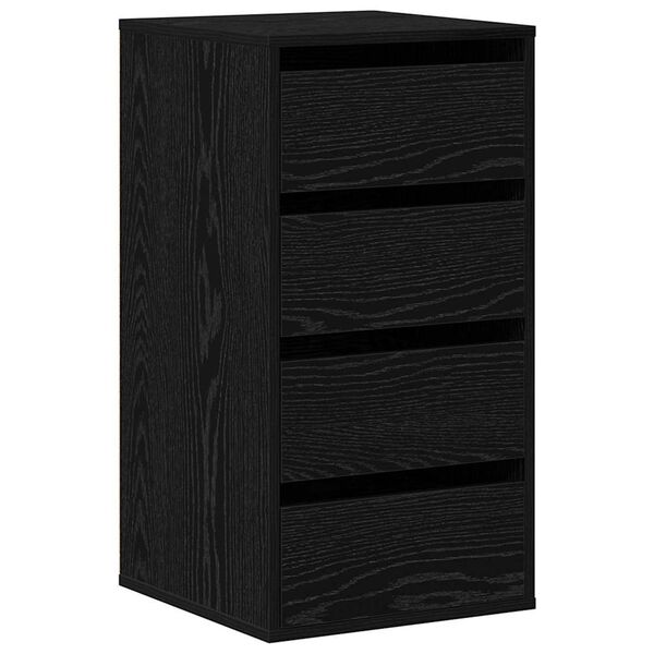 vidaXL Mobile con Cassetti Nero 40 x 41 x 76 cm Legno multistrato
