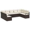 vidaXL Set di divani con cuscino 9 pcs Marrone polyrattan