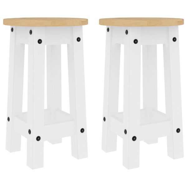 vidaXL Set da Bar 3 pz Bianco in Legno Massello di Pino