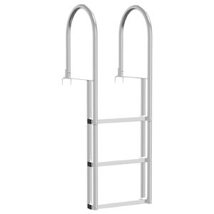 vidaXL Scala da molo a 3 gradini Argento 45 x 11,5 x 134 cm Alluminio
