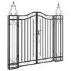 vidaXL Cancello da Giardino Nero 121x8x120 cm in Ferro Battuto