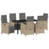 vidaXL Set da Pranzo per Giardino 7 pz Beige polyrattan