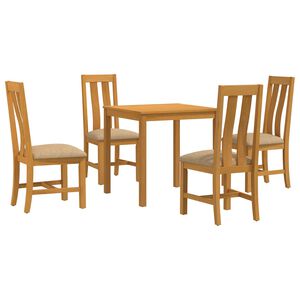 vidaXL Set da pranzo 5 pz Beige Legno di Quercia Massello