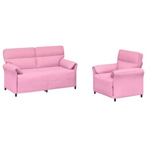 vidaXL Set di divani 2 pz Rosa Tessuto