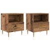 vidaXL Comodino con cassetto 2 pcs Legno vecchio 40 x 35 x 47,5 cm