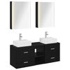 vidaXL Set di mobili per il bagno 5 pcs Rovere Nero