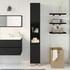 vidaXL Mobile da Bagno Rovere Nero 30 x 30 x 190 cm Legno multistrato