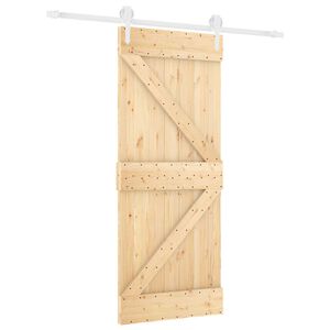 vidaXL Porta scorrevole Naturale e Bianco 85 x 210 cm
