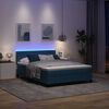 vidaXL Letto a Sorgente LED con led Blu Scuro 140 x 200 cm Velluto