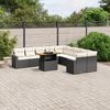 vidaXL Set Divani da Giardino 11 pz con Cuscini in Polyrattan Nero