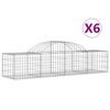 vidaXL Cesti Gabbioni ad Arco 6 pz 200x50x40/60 cm Ferro Zincato
