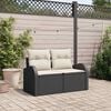 vidaXL Divano da giardino Nero 124 x 62 x 69cm polyrattan