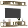 vidaXL Mobili Porta TV 4pz Rovere Sonoma 100x30x30cm Legno Multistrato