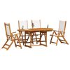 vidaXL Set Pranzo da Giardino 5pz Legno Massello di Acacia e Textilene