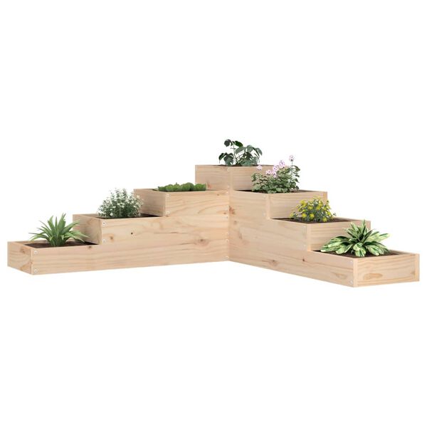vidaXL Fioriera da giardino a 4 ripiani 106x104,5x36 cm in legno massello di pino