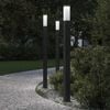 vidaXL Lampioni a palo 3 pz 110 cm Nero IP44