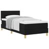 vidaXL Letto a molle con cuscino con testiera Nero 90 x 190 cm Tessuto