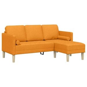 vidaXL Set di divani con cuscino Giallo Scuro Poliestere