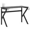 vidaXL Scrivania da Gaming con Gambe a K Nera 110x60x75 cm