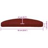 vidaXL Tappetini per scale autoadesivi 20 pz 65x21x4 cm Bordeaux Rosso Semicircolari Grandi