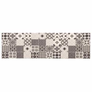 vidaXL Tappeto da Cucina Mosaico grigio 150 x 45 cm 100% Poliammide