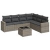 vidaXL Set Divani da Giardino 7 pz con Cuscini Grigio in Polyrattan