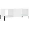 vidaXL Tavolino da Salotto Bianco Lucido 102x50x40cm Legno Multistrato