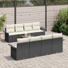 vidaXL Set Divano da Giardino con cuscino 9 pcs Nero polyrattan