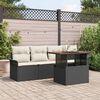 vidaXL Set Divano da Giardino con archiviazione 5 pcs Nero Poly Rattan