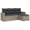 vidaXL Set Divani da Giardino 4 pz con Cuscini in Polyrattan Grigio