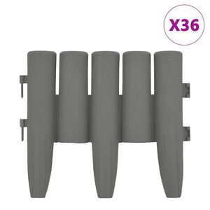 vidaXL Bordature per Prato 36 pz Grigie 10 m in PP