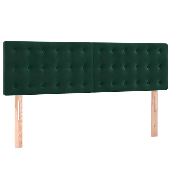 vidaXL Testiere 2 pz Verde Scuro 72x5x78/88 cm in Velluto