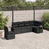 vidaXL Set Divano da Giardino 6 pz con Cuscini Nero in Polyrattan