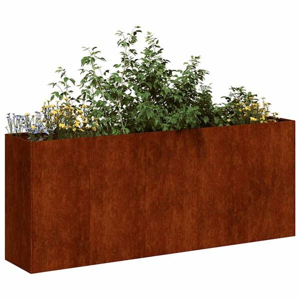vidaXL Fioriera Arrugginita 200x40x80 cm in Acciaio Corten