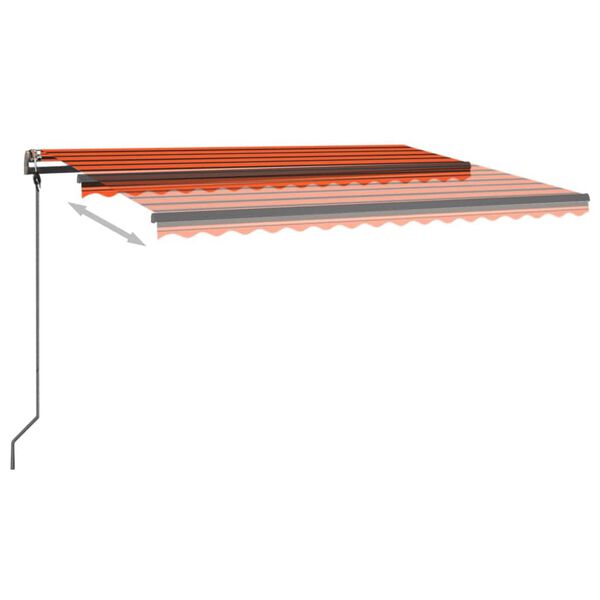 vidaXL Tenda Automatica con Sensore Vento e LED 4x3 m Arancio Marrone