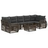 vidaXL Set Divano da Giardino 8 pz Grigio polyrattan