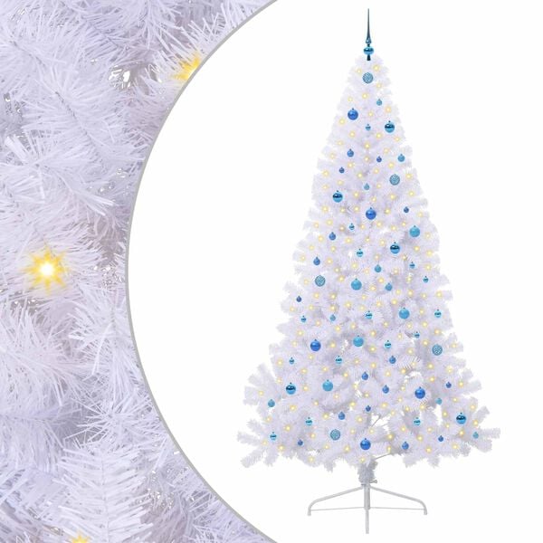 vidaXL Albero di Natale artificiale Bianco 240 cm PVC e Acciaio