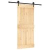 vidaXL Porta scorrevole Naturale e Nero 90 x 210 cm