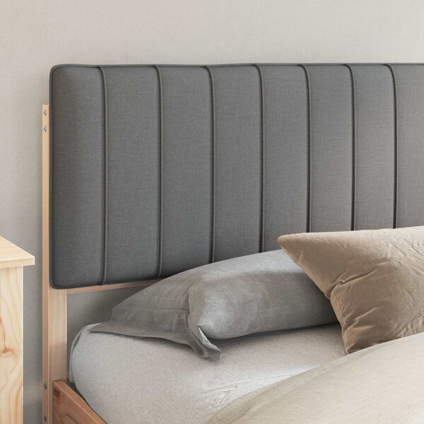 vidaXL Letto con Testiera Rivestita Grigio chiaro 200 x 200 cm