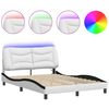 vidaXL Giroletto con LED senza Materasso Hvar Bianco e Nero 140x200 cm