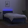 vidaXL Letto a Molle con Materasso e LED Blu 90x200 cm in Tessuto