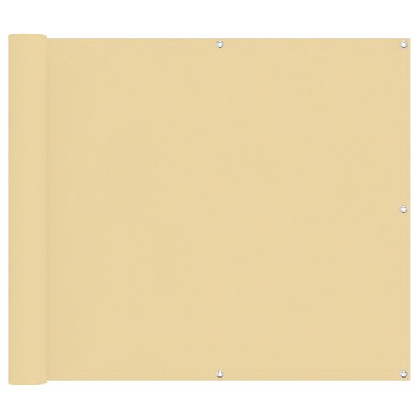 vidaXL Schermo da balcone Sabbia 100 x 800 cm Tessuto Oxford