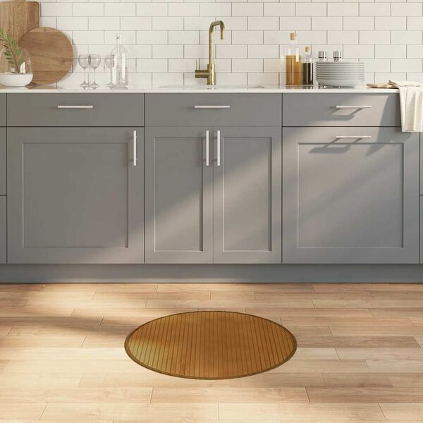 vidaXL Tappeto Rotondo Marrone 60 cm in Bamb&ugrave;