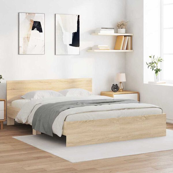 vidaXL Struttura del letto Sonoma 152 x 203 cm Legno multistrato